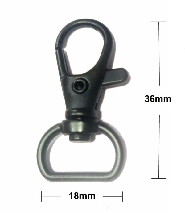 Lobster Claw Clasps Swivel Lanyards Trigger Snap Hooks Strap for DIY Bags Art Crafts Jewelry Findings Keychain Key Rings Connector 35mm (Black, 10) - Image 2