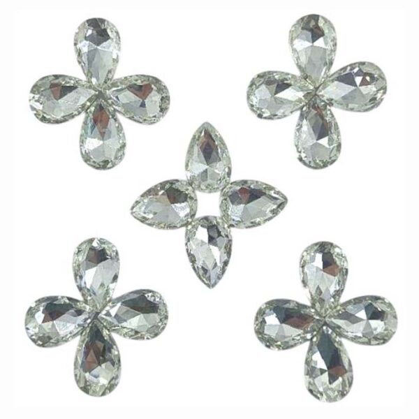 Drop Shape Glass Crystal Clip Stones for Embroidery Work, Jewelry Making, Dress and DIY Craft (10mm x 14mm)