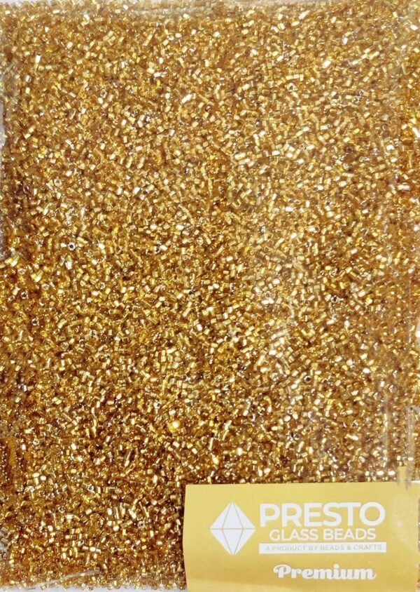 Glass Cut Beads 15/0 (2.5mm) for Embroidery, Bangle, Aari Work, Maggam Work (Pack of 150 GMS.) (Gold Premium)