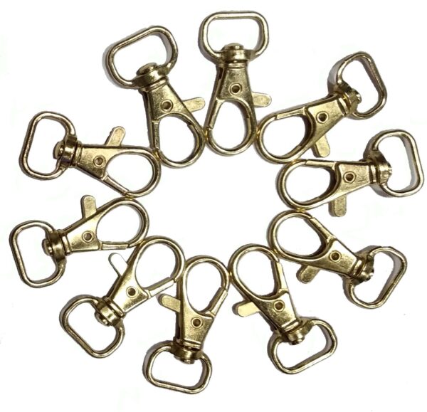 Gold Finish Lobster Claw Clasps Swivel Lanyards Trigger Snap Hooks Strap for DIY Bags Art Crafts Jewelry Findings Keychain Key Rings Connector 36mm