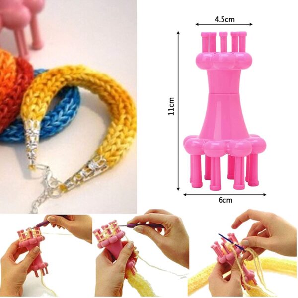 Knitting Spool Loom Set, Weaving Tool Hook Crochet Flower Arranger Knitting Rope Hook for Craft, Knitting, Yarn, DIY - Image 2