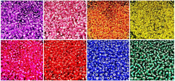 Multicolor Glass Sugar Beads/Seed Beads (1.9mm) (Approx. 1000 Pieces Each) for Embroidery, Bangle, Aari Work, Maggam Work (Combo Pack of 8 Color and One Aari Needle)