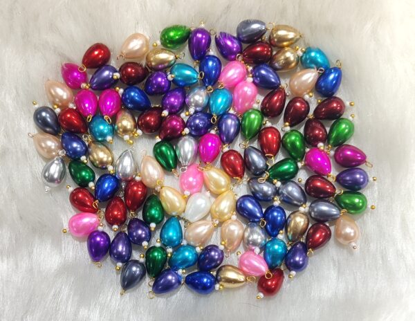 Multicolor Drop Shape Acrylic Hanging Beads 10mm for Jewelry Making, Necklace, Earring, Bracelet, Embroidery (Pack of 100 Pcs) - Image 2