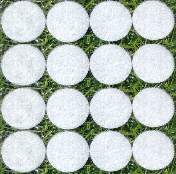 Self Adhesive Dots Sticker Round Circle Coin Fasteners Velcro (Pack of 5 Sheets x 63 Pairs) (White, 1 cm)