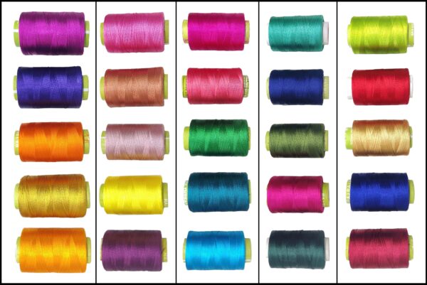 Viscose Silk Threads Spools Family Pack for Embroidery, Sewing, Machine and Hand Stitching, Tailoring (Pack of 25 Vibrant Colors)