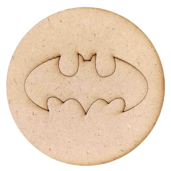 Batman Logo MDF Cutouts for Art & Craft Projects, Fridge Magnet, Painting, Decoration (Pack of 5 pcs)