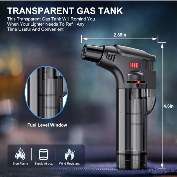 Refillable Windproof Jet Flame Blow Gun Torch Lighter for Resin Drying Melting Glass tubing, Welding and Soldering (Lighter) - Image 2