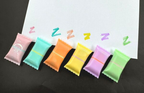 Chocolate Shape Highlighter Marker Popsticks/Sketch Markers Chisel Tip Fine Grip Marker Pen Set Ideal For Highlighter/Text Marking/Craft Pastel Highlighter Markers Set, 6 Colors (Pack of 6)