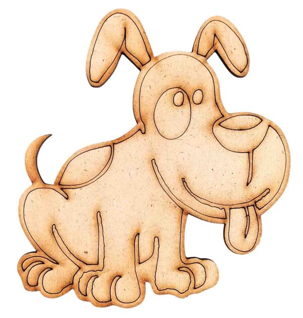 Safari Animals Collection Pre Marked Laser MDF Wood Cutouts Collectibles for Art & Craft Projects, Fridge Magnet, Painting, Decoration (Pack of 5 pcs) (Dog)