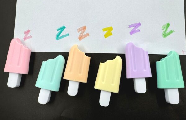 Icecream Shape Highlighter Marker Popsticks/Sketch Markers Chisel Tip Fine Grip Marker Pen Set Ideal For Highlighter/Text Marking/Craft Pastel Highlighter Markers Set, 6 Colors (Pack of 6) - Image 2