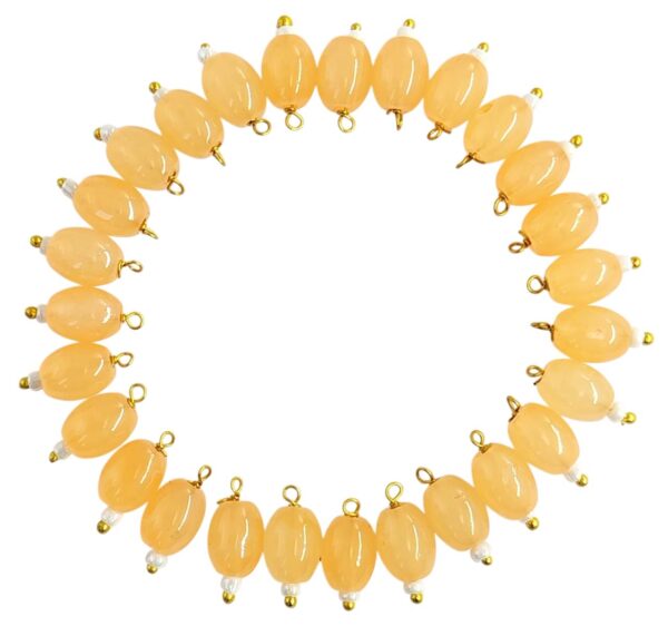 Opaque Oval Shape Glass Hanging Beads 8mm for Jewellery Making/Necklace/Earring/Bracelet/Embroidery/Dress (Pack of 100 Pcs.) (Peach)