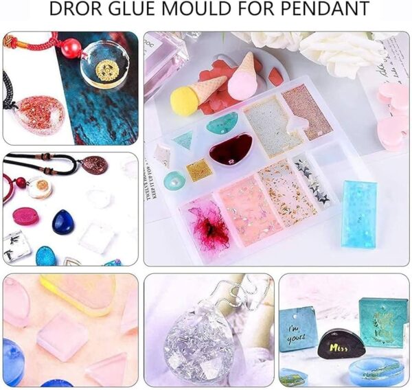 Earring Keychain Pendent Jewellery Casting Mould Silicone Epoxy and UV Resin Mould, DIY Jewellery Making, Resin Artwork, Home Decor (14.5cm x 12cm) (13 Cavity) (Pack of 1pc) - Image 3