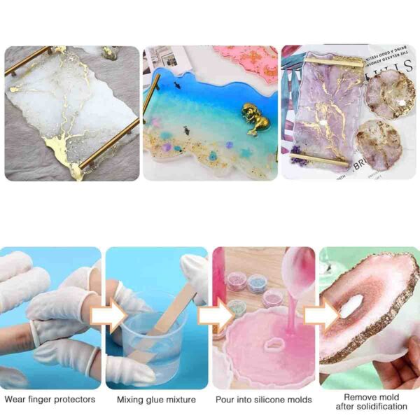 Rectangle Tray Silicone Resin Mould, Irregular Mould Epoxy Silicon Coaster Moulds For Making Faux Agate Tray, Serving Fruit - 1 Pc, Rectangular - Image 2