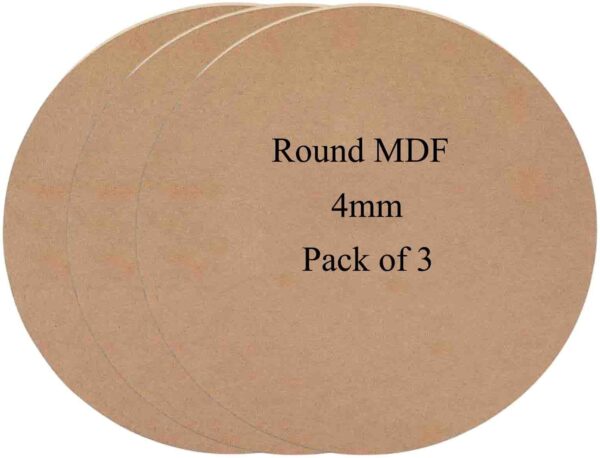 Round MDF Boards for Art & Craft Projects, Resin, Lippan, Mandala, Painting, Wall Hanging, Clock Making, Decoration (Pack of 3)