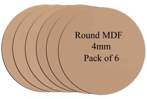 Round MDF Boards for Art & Craft Projects, Resin, Lippan, Mandala, Painting, Wall Hanging, Clock Making, Decoration (Pack of 6)