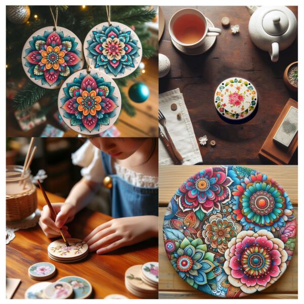 Round MDF Boards for Art & Craft Projects, Resin, Lippan, Mandala, Painting, Wall Hanging, Clock Making, Decoration (Pack of 3) - Image 2