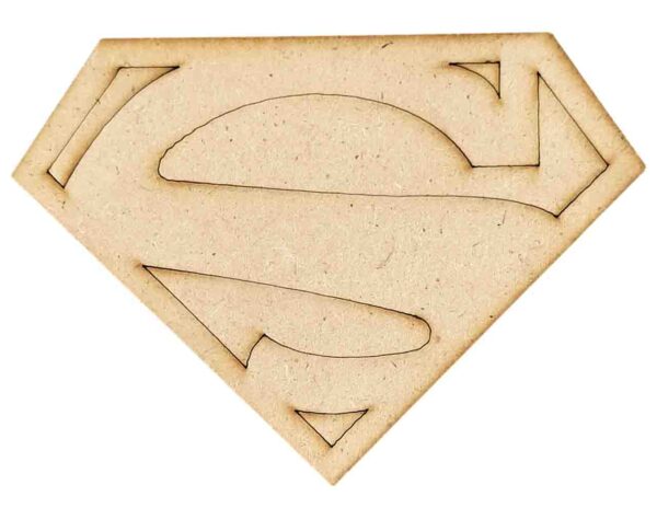 Superman Logo MDF Cutouts for Art & Craft Projects, Fridge Magnet, Painting, Decoration (Pack of 5 pcs)