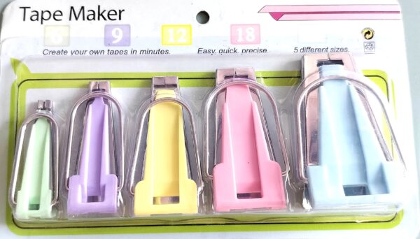 Tape Maker Set with 5 Sizes – 1/4", 3/8", 1/2", 3/4", 1" DIY Quilting Tools Kit for Fabric Sewing and Quilting, Crafting – Durable Tailoring Tools for DIY Projects and Home Decor