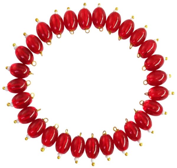 Trans Oval Shape Glass Hanging Beads 8mm for Jewellery Making/Necklace/Earring/Bracelet/Embroidery/Dress (Pack of 100 Pcs.) (Trans Red)