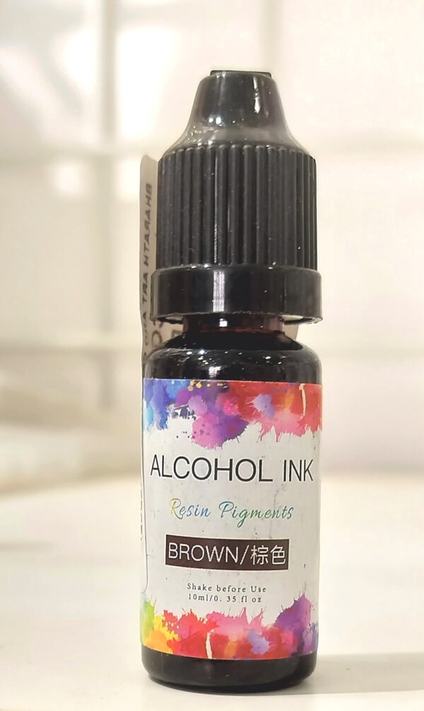 Alcohol Ink Resin Pigment for Resin Art and Craft (10ml/0.35 fl oz) (Pack of 1 Bottle) (Brown)