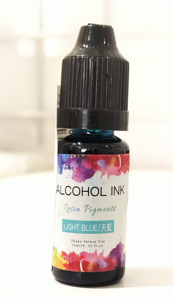 Alcohol Ink Resin Pigment for Resin Art and Craft (10ml/0.35 fl oz) (Pack of 1 Bottle) (Light Blue)