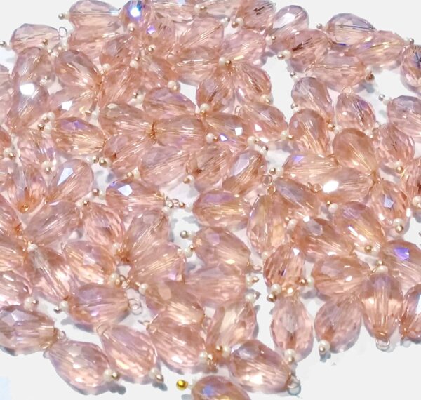 Drop Shape Glass Hanging Beads 10mm for Jewelry Making, Necklace, Earring, Bracelet, Embroidery, Dress and DIY Kit (Pack of 100 Pcs) (Rose Gold)