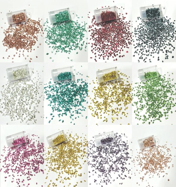 Multicolor Glitter Sequins Set of 12 Colors for Resin Art, Nail Art, Body Art, Jewellery, DIY Art & Craft, Decoration Projects (Pack of 12 Bottles/Approx. 150 GMS.) (Glass Granules)