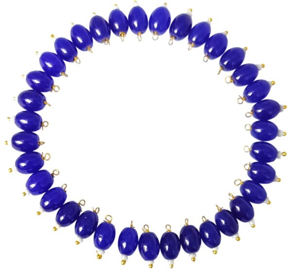 Opaque Oval Shape Glass Hanging Beads 8mm for Jewellery Making/Necklace/Earring/Bracelet/Embroidery/Dress (Pack of 100 Pcs.) (Ink Blue)