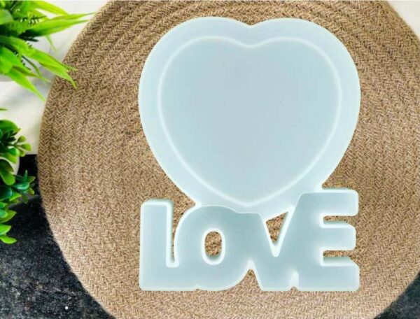 Heart with Love Photo Frames Resin Casting Mould, Epoxy Resin Mould for Wedding Birthday Gift DIY Crafts (7" x 6") (Pack of 1pc)