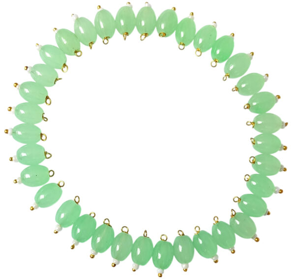 Opaque Oval Shape Glass Hanging Beads 8mm for Jewellery Making/Necklace/Earring/Bracelet/Embroidery/Dress (Pack of 100 Pcs.) (Mint Green)