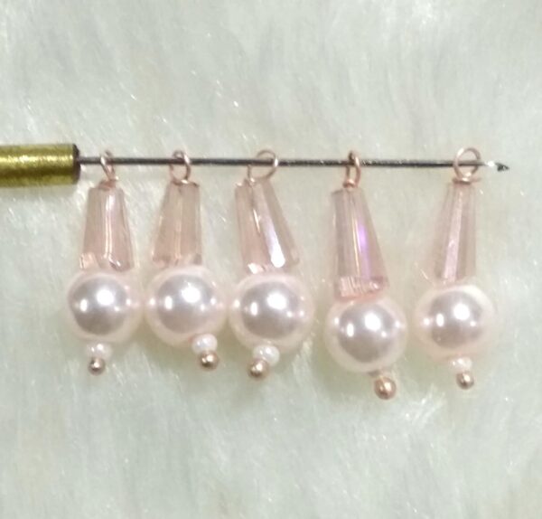 6mm Round Pearl Beads with Crystal Pencil for Jewellery Making, Necklace, Earring, Bracelet, Embroidery, Dress and DIY Kit (Pack of 50 GMS. / Approx. 100 Pcs) (Rose Gold)