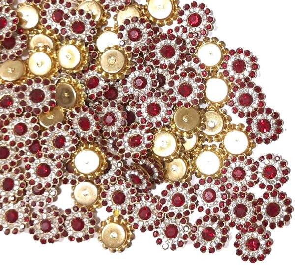 Stone Flower for Embroidery, Clothes, Blouse, Saree, Dress Decoration (Pack of Approx 250 Pcs/125 GMS) (Maroon)