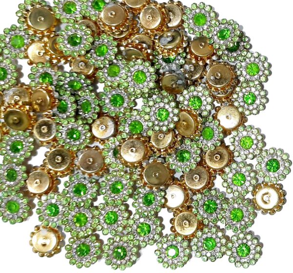 Stone Flower for Embroidery, Clothes, Blouse, Saree, Dress Decoration (Pack of Approx 250 Pcs/125 GMS) (Parrot Green)