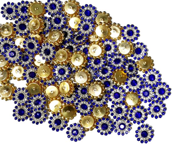 Stone Flower for Embroidery, Clothes, Blouse, Saree, Dress Decoration (Pack of Approx 250 Pcs/125 GMS) (Royal Blue)