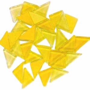 Triangle Shape Crystal Glass Mosaic Tiles for DIY Picture Coaster, Mosaic Art, Home Decoration (25mm x 12.5mm) (Pack of 50gms, Yellow)