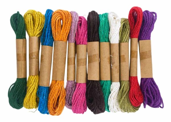 Jute Dori Thread Multicolor (Pack of 12pcs)