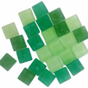 Square Shape Crystal Glass Mosaic Tiles for DIY Picture Coaster, Mosaic Art, Home Decoration (15mm x 15mm) (Pack of 50gms, Lite Green)